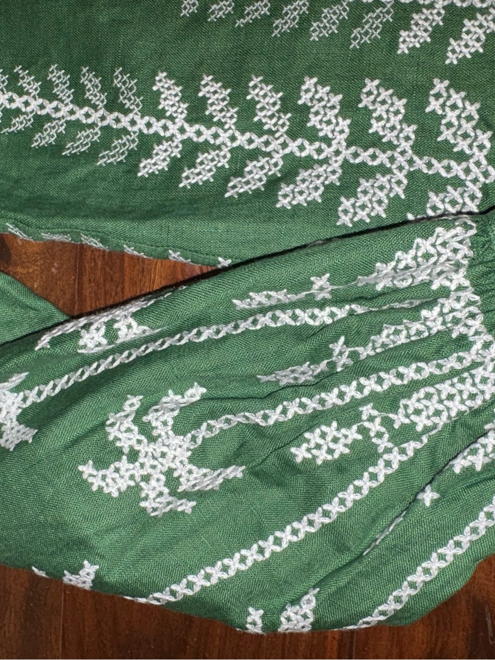FARM Rio Green Embroidered needlepoint Long-Sleeve Blouse NWT $298 - Picture 4 of 6